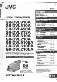 JVC GR DVL 210 EA manual. Camera Instructions.